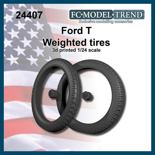 24407 Ford T, weighted tires, 1/24 scale