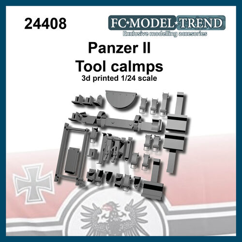 24408 panzer II, anclajes de herramientas. Escala 1/24
