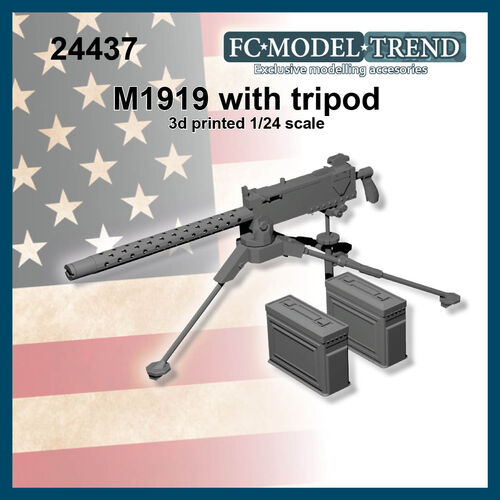 24437 Ametralladora M1919 con trpode, escala 1/24