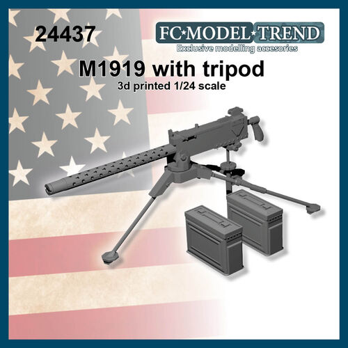 24437 M1919 machine gun with tripod, 1/24 scale