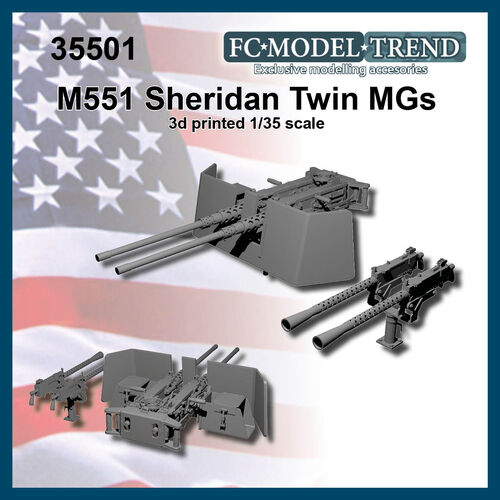 35501 M551 Sheridan twin mg mounts, 1/35 scale