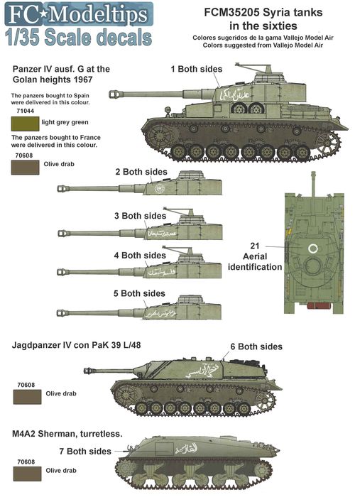 C35205 Syria tanks in the 50s, 60s and the 6 days war decals