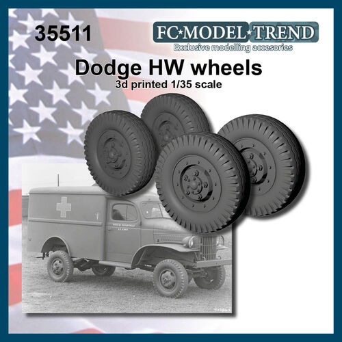 35511 Dodge WC, highway pattern tires, 1/35 scale