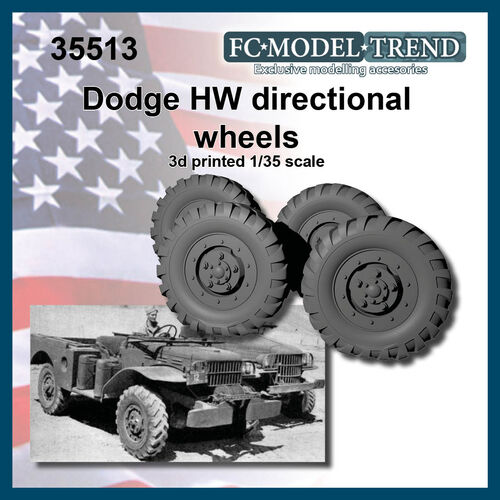 35513 Dodge WC directional tire wheels, 1/35 scale