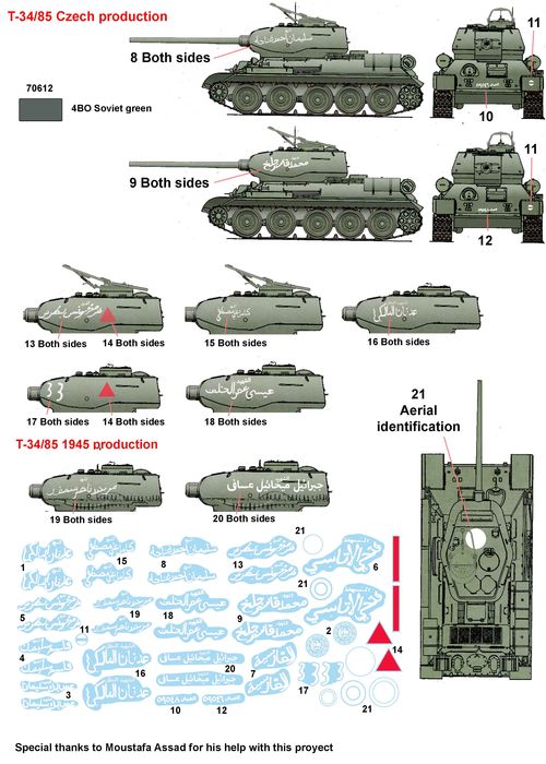 C35205 Syria tanks in the 50s, 60s and the 6 days war decals