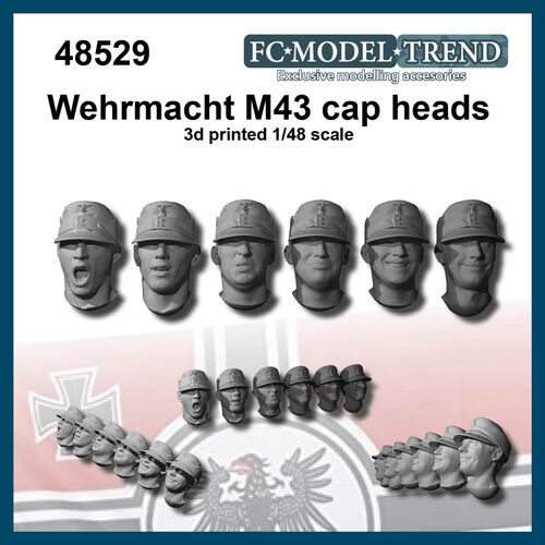 48529 Cabezas Wehrmacht con gorra M43, escala 1/48.