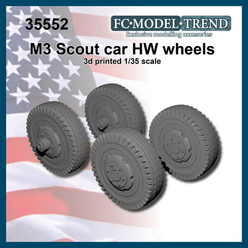 35552 M3 Scout car, Highway pattern tires, 1/35 scale