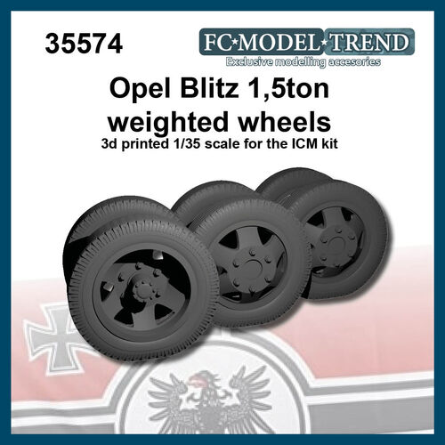 35574 Opel Blitz 1,5ton weighted wheels, 1/35 scale