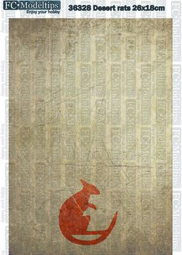 36328 Printed self adhesive base Desert rats 26x18cm