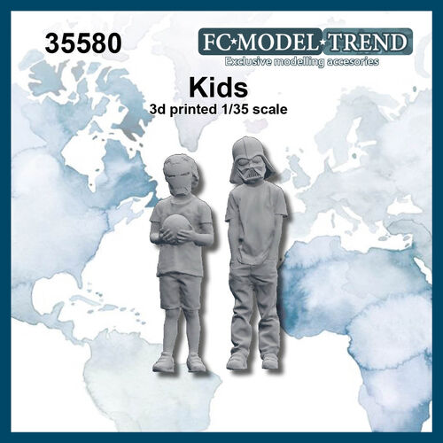 35580 Kids with masks 1, 1/35 scale