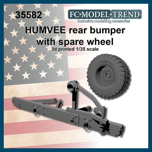 35582 HMMWV rear bumper with spare wheel, 1/35 scale