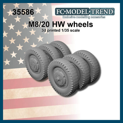 35586 M8/M20 neumáticos de carretera, escala 1/35