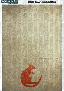 36329 Printed self adhesive base Desert rats 19x13cm