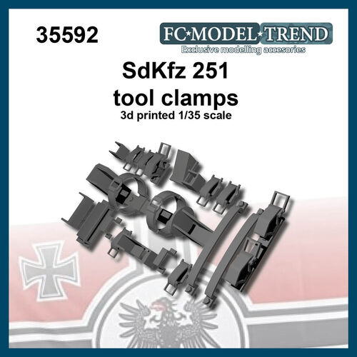 35592 Anclajes para herramientas para el Sd.Kfz. 251 Ausf. C, escala 1/35