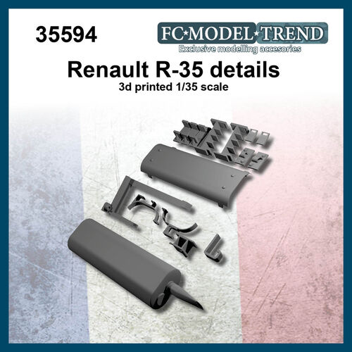 35594 Renault R-35 anclajes y tubo de escape, escala 1/35
