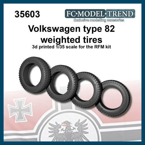 35603 Volkswagen typ82 wheels, 1/35 scale