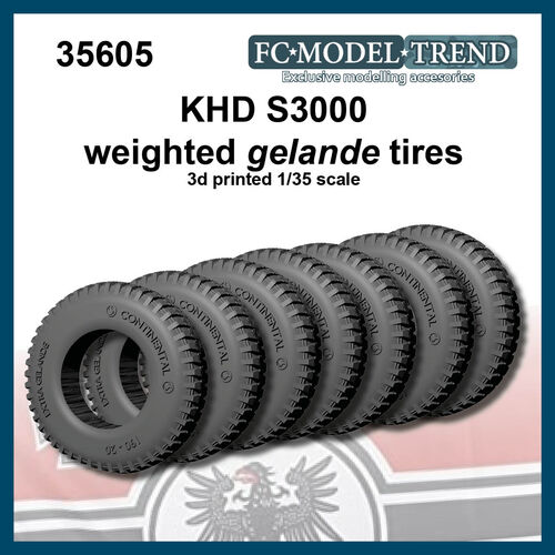 35605 KHD German truck weighted tires. 1/35 scale.