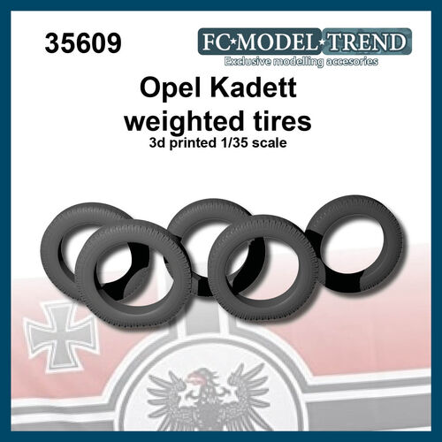 35609 Neumticos con peso para el coche alemn Opel Kadett, escala 1/35.
