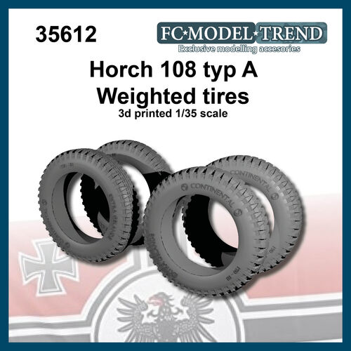 35612 Horch 108 Typ 40 weighted wheels, 1/35 scale.