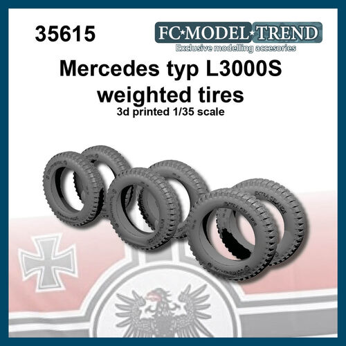 35615 Mercedes L3000S ruedas con peso, escala 1/35.