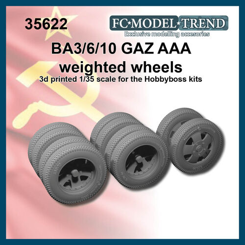 35622 BA-3/6/10 & GAZ AAA, ruedas con peso, escala 1/35