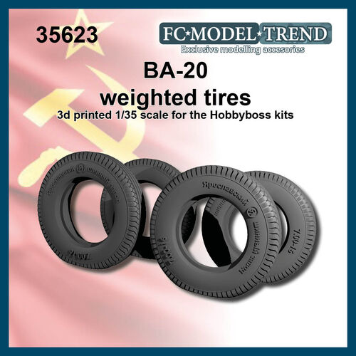 35623 BA-20 weighted tires, 1/35 scale