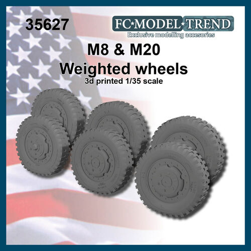 35627 Weighted wheels for M8 & M20, 1/35 scale