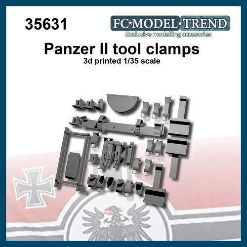 35631 Panzer II, anclajes para herramientas, escala 1/35