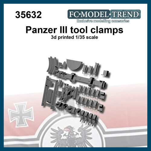 35632 Anclajes de herramientas para Panzer III, escala 1/35