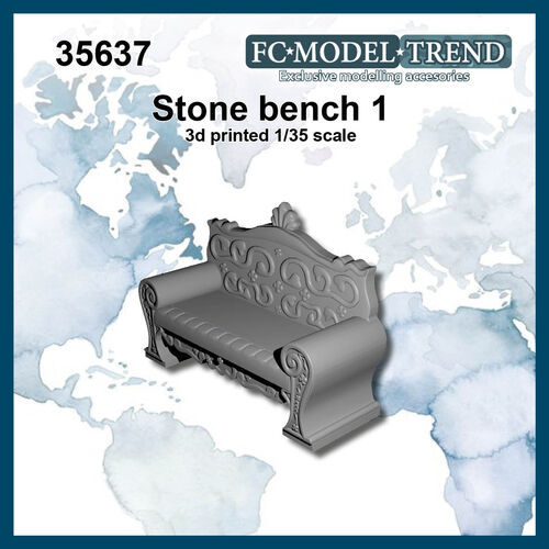 35637 Wall stone bench. 1/35 scale.