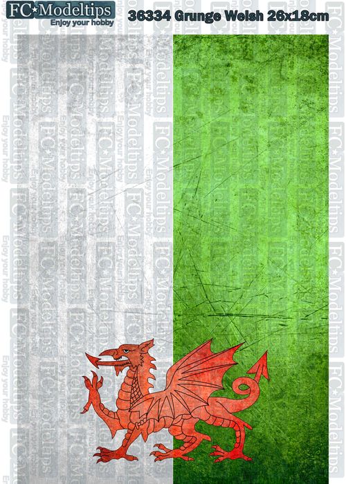 36334 Printed self adhesive base Welsh  26x18cm