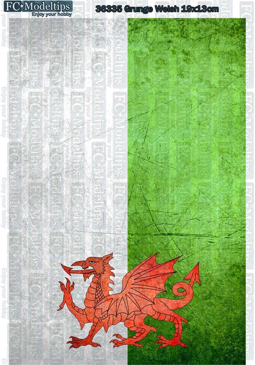 36335 Printed self adhesive base Welsh 19x13cm