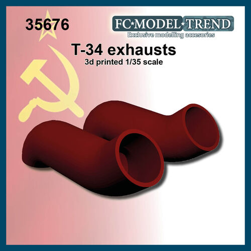 35676 T34 family exhausts, 1/35 scale