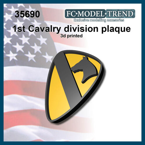 35690 1st cavalry division plaque, 4x3cm