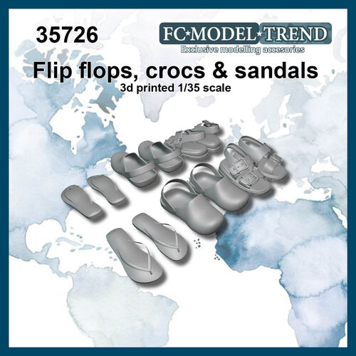 35726 Chanclas, crocs y sandalias, escala 1/35