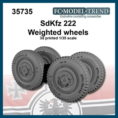 35735 Sd.Kfz. 221/222/223 weighted wheels, 1/35 scale