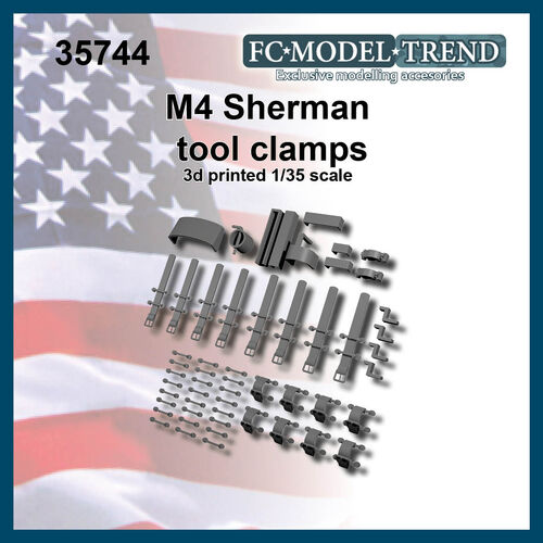 35744 M4 Sherman, tool clamps, 1/35 scale