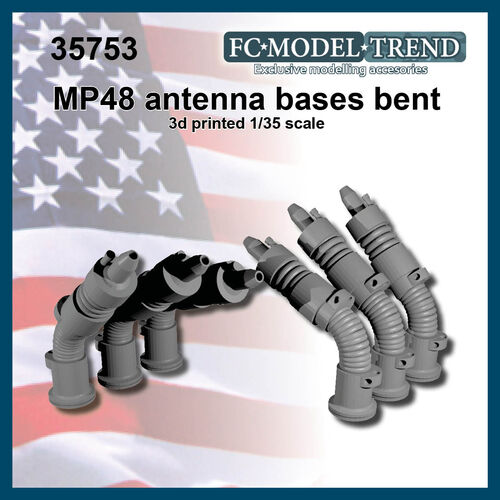 35753 M48 Antenna bases, bent in 3 different angles. 1/35 scale