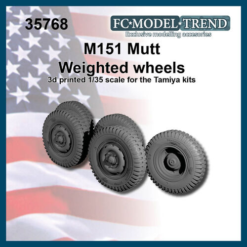 35768 Ford MUTT M151 weighted wheels, 1/35 scale.