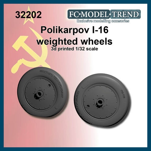 32202 I-16 weighted wheels, 1/32 scale