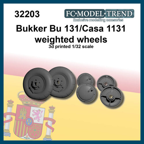 32203 Bkker B 131 weighted wheels, 1/32 scale