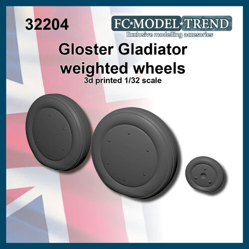 32204 Gloster Gladiator weighted wheels, 1/32 scale for the ICM kit.