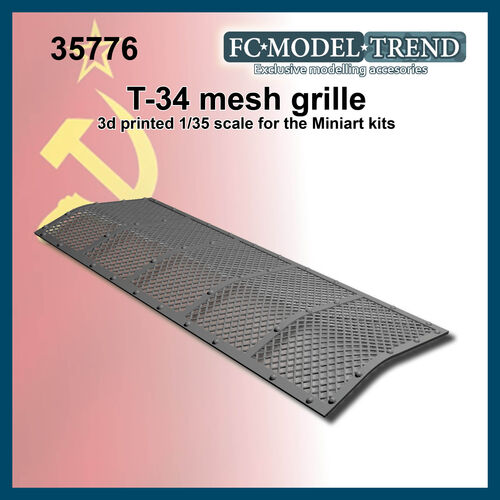 35776 T34 engine grille for Miniart kits, 1/35 scale 3d printed
