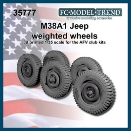 35777 M38A1 Jeep, weighted wheels, 1/35 scale.