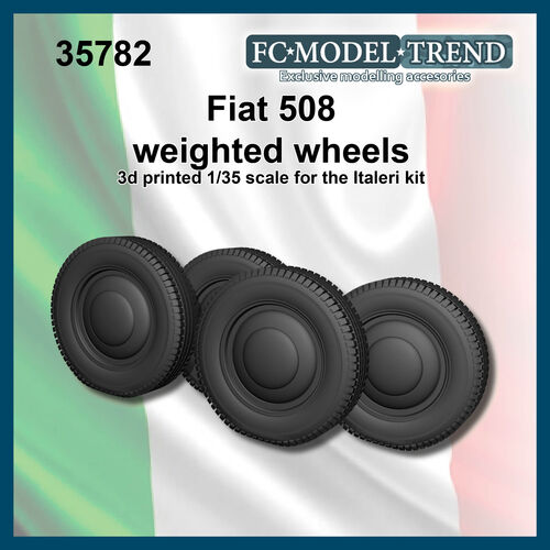 35782 Fiat 508CM, weighted wheels, 1/35 scale.