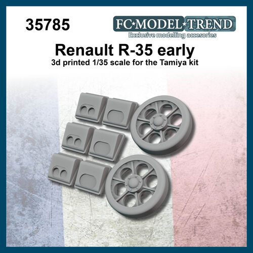 35785 Renault R-35 early idler wheel and vision slits, 1/35 scale