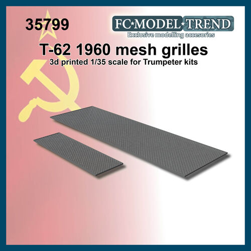 35799 T62 mod 1960, engine cover mesh grille, 1/35 scale