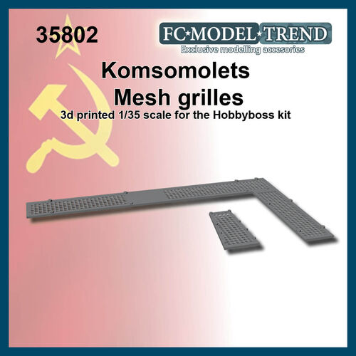 35802 Komsomolets, engine cover grilles, 1/35 scale