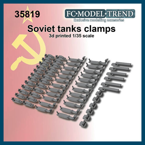 35819 Soviet WWII light tanks tool clamps, 1/35 scale