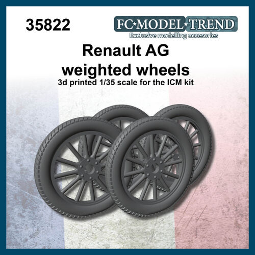 35822 Renault type AG, weighted wheels, 1/35 scale